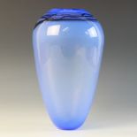 A Nick Orslar (contemporary British) studio glass vase, late 20th century, of tapering ovoid form,