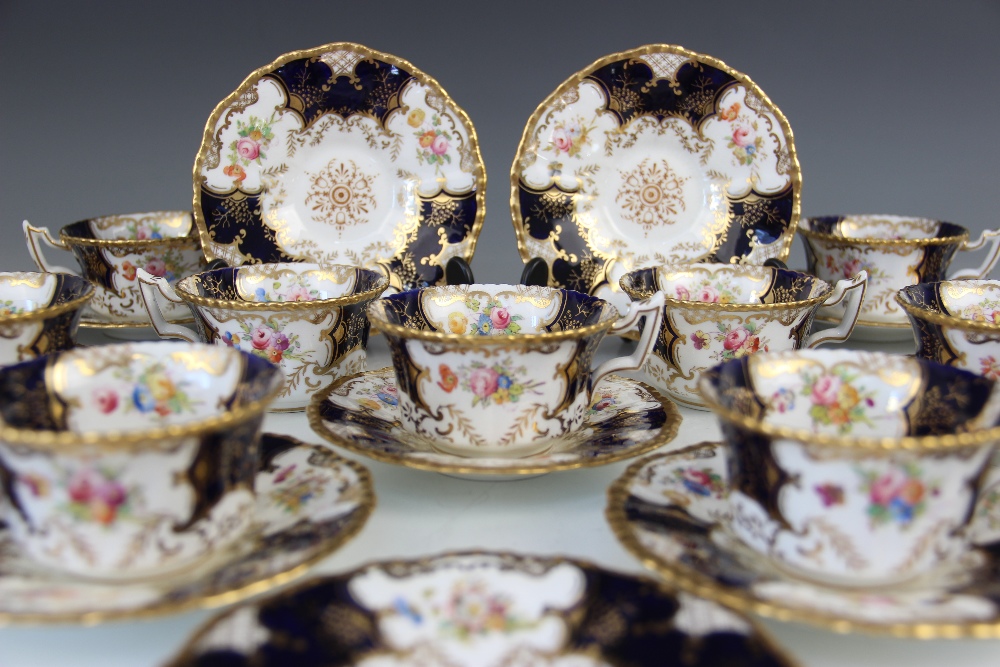 A Coalport blue batwing part coffee service, comprising eleven coffee cups and twelve saucers, - Image 3 of 10