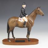 A Beswick Connoisseur model 2535, "Psalm Ann Moore Up" (discontinued 1982), on wooden plinth,
