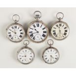 A Victorian silver pocket watch signed 'Skarratt & Co Worcester', white enamel dial with Roman