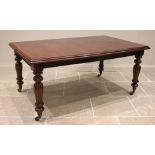 A Victorian style mahogany dining table, late 20th century, the rectangular top with a moulded