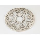 A George V silver mounted glass coaster, Daniel & Arter, Birmingham 1923, the circular colourless