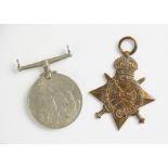An unissued World War I 1914-15 Star, the reverse blank, and a World War II War Medal 1939–1945 (