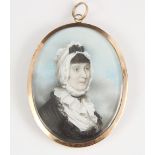 In the manner of Andrew Plimer, circa 1790, Portrait miniature, Watercolour on ivory of a lady in