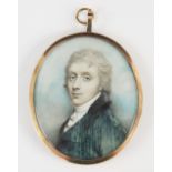 Attributed to Andrew Plimer (British 1763-1837), Portrait miniature, Watercolour on ivory of a