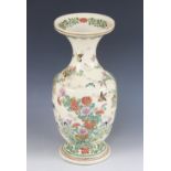 A Japanese Satsuma porcelain vase, Meiji Period (1868-1912), of baluster form and enamelled with