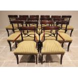 A harlequin set of sixteen George IV style mahogany dining chairs, by Maple & Co, circa 1925, each