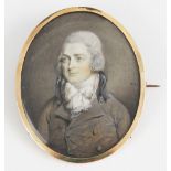 Attributed to Charles Bestland (fl. 1783-1837), Portrait miniature, Watercolour on ivory of a