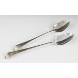 A pair George III silver basting spoons, George Smith (II), London 1797 (mark's worn) the terminal