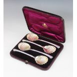 A cased set of four Victorian silver serving spoons, Francis Higgins III, London 1882, each with