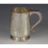 A George VI silver mug, William Suckling Ltd, Birmingham 1942, of tapering cylindrical form on