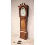 A George III oak and mahogany cross banded eight day longcase clock by Benjamin Peers, Chester (