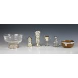 A selection of silver and silver mounted tableware, to include