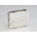 A Victorian silver vinaigrette, Edward Smith, Birmingham 1847, of shaped rectangular form, the cover