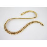 A 9ct gold woven link chain, lobster claw and loop fastening, import marks for London 1997, 40cm