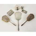 A selection of silver and silver mounted accessories, to include;