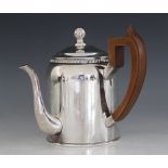 A George III Sheffield plate hot chocolate pot, Matthew Boulton, circa 1800, of cylindrical form,