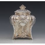 A Victorian silver tea caddy, Thomas Bradbury & Sons, London 1892, of inverted baluster