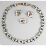 A Scandinavian silver gilt and enamel collarette by Ivar T Holth, each lozenge shaped enamelled link