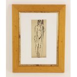 Attributed to Auguste Oleffe (Belgian, 1867-1931), Nude study, Pen and ink on paper, Unsigned,