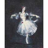 Continental school (20th century), Study of a ballerina in the manner of Edgar Degas, Oil on canvas,