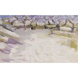 Attributed to Vincent Wells MBE (1913-1983), A winter landscape, Oil on card, Unsigned, 17cm x 10.