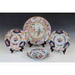 A Chinese porcelain famille rose charger, 20th century, decorated with three figures and