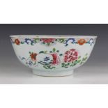 A Chinese porcelain famille rose bowl, Qianlong (1735-1796), of circular form and decorated with