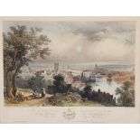 After W. Muller (English school, 19th century), "View Of Bristol From Clifton Wood", Hand coloured