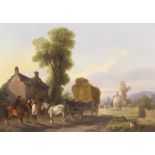 J Willis (British, 19th century), 'Roadside Refreshment', Oil on canvas, Named and titled to