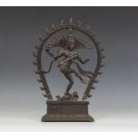 A bronze avatar of Shiva, 20th century, modelled as the Nataraja (divine cosmic dancer) performing