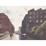 Roger Hampson (British, 1925-1996), "Rochdale Canal, Manchester", Oil on canvas, Signed lower right,