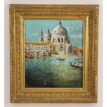 John Green (modern British), St Mark's Basilica Venice from the canal, Oil on canvas, Unsigned, 31.