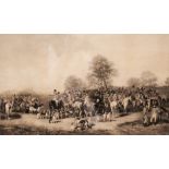 After Henry Calvert (1798-1869), "The Cheshire Hunt", Engraving on paper by Charles G Lewis,