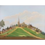 English school (20th century), A naïve study of St Mary's church, Astbury (somewhat in the manner of