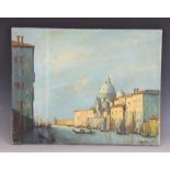 A collection of ten unframed oil paintings, to include a Venice canal scene signed "C. Sanderson",