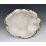 A mid-20th century silver tray, Lowe & Sons, Chester 1962, of lobed hexafoil form, 30.7cm