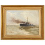 Attributed to Gerald Maurice Burn (British, 1862-1945), "HMS Phoenix", Oil on board, Signed lower
