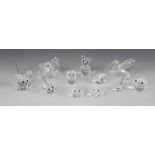 A selection of Swarovski crystal animal figures, to include three blowfish, largest 7cm long, two