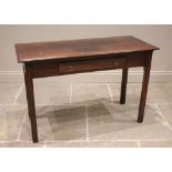 A 19th century mahogany side table, the rectangular moulded top above a single frieze drawer, raised