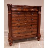 A Victorian mahogany Scottish chest of drawers, the cushion shaped frieze drawer above an