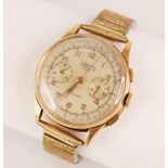 A gentleman's 18ct gold Temporis Chronographe wristwatch, mid-20th century, circular dial with