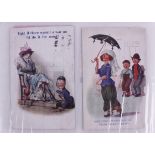 A collection of over one hundred World War I and later comic and other postcards, to include anti-
