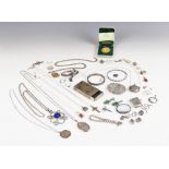 A selection of silver and silver coloured jewellery and accessories, to include a 'True Love'