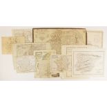 A collection of eleven unframed continental, country and regional maps, 18th century and later, to
