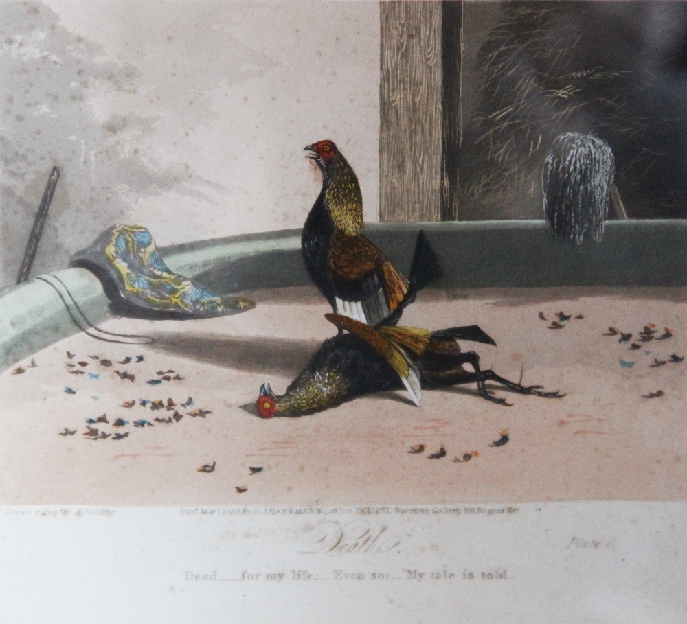 After Newton Fielding (British, 1799-1856), Six cock fighting scenes comprising: "Set Too", "Fight",