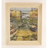 Attributed to R. H. Fields (American, 20th century), "Mousehole Harbour", Oil on board, Unsigned,