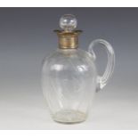 A Victorian cut glass and silver mounted Whisky decanter, James Dudley, London 1895, of inverted