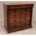 A Victorian mahogany Scottish chest of drawers, the rectangular top above a cushion frieze drawer,