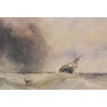Follower of George Weatherill (British 1810-1890), A ship being tossed on a stormy sea,